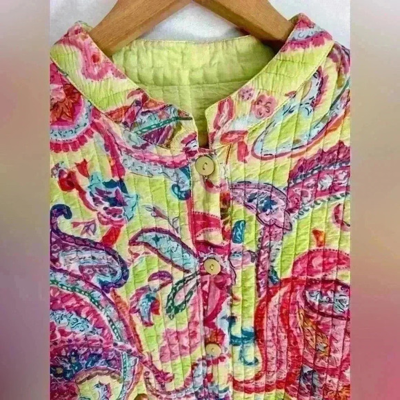 La Cera women’s quilted reversible jacket colorful paisley size medium - Picture 4 of 13